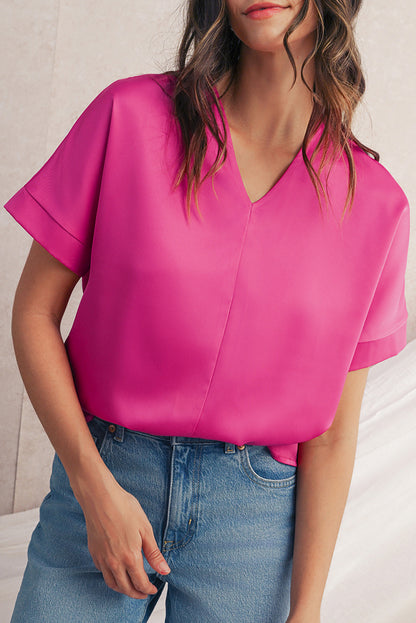 Regina V Neck Dolman Sleeve Blouse