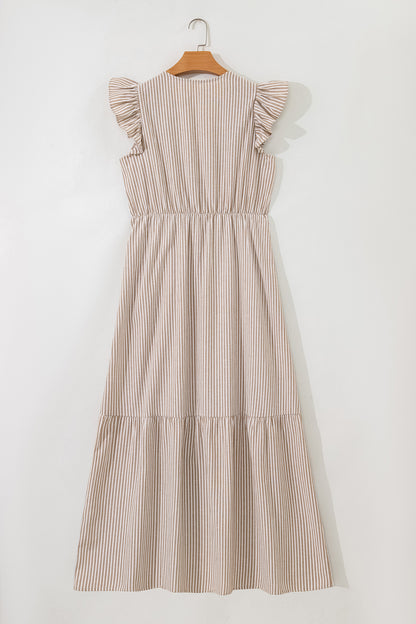 Hamptons Striped Button Maxi Dress