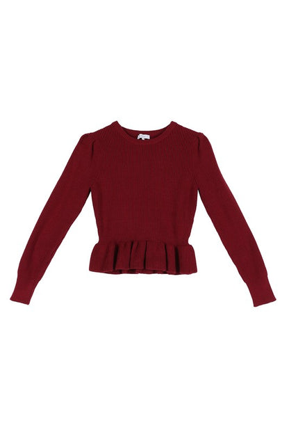 Date Night Peplum Sweater Top