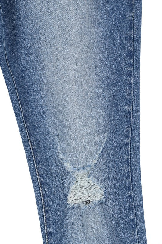 Medium Wash Distressed Skinny Jeans