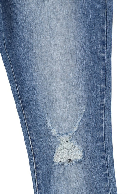 Medium Wash Distressed Skinny Jeans