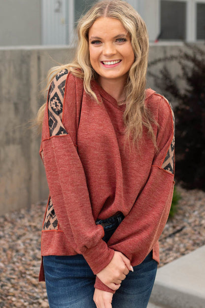 Curvy Aztec Patchwork Sweater