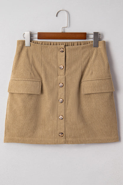 Brandi Corduroy Buttoned Mini Skirt