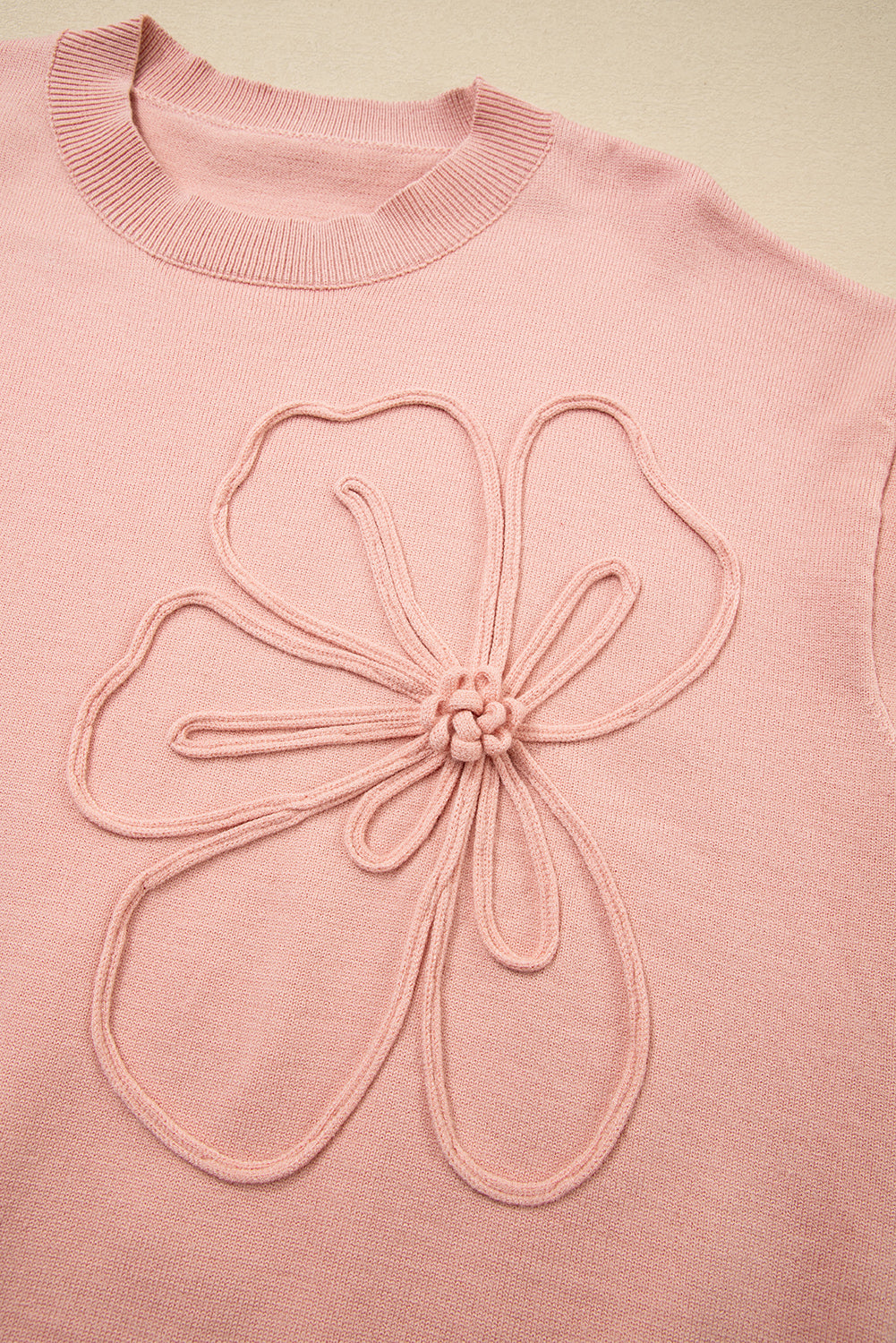 Debbie Flower Detail Drop Shoulder Sweater