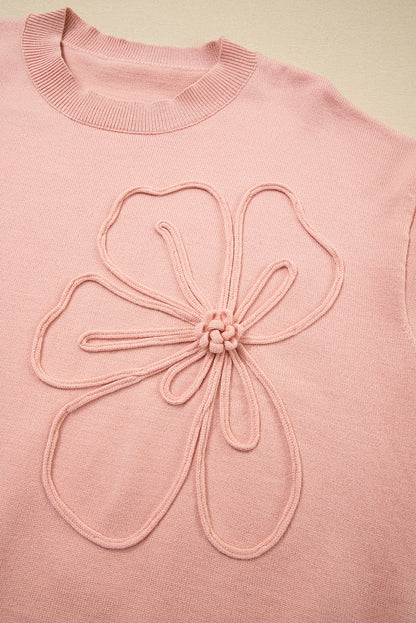 Debbie Flower Detail Drop Shoulder Sweater