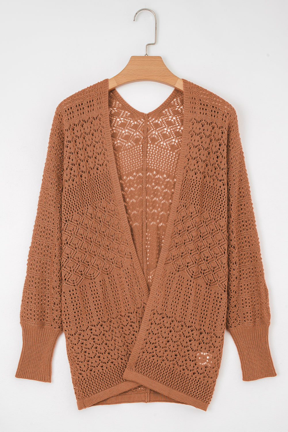 Charming Crochet Open Front Cardigan