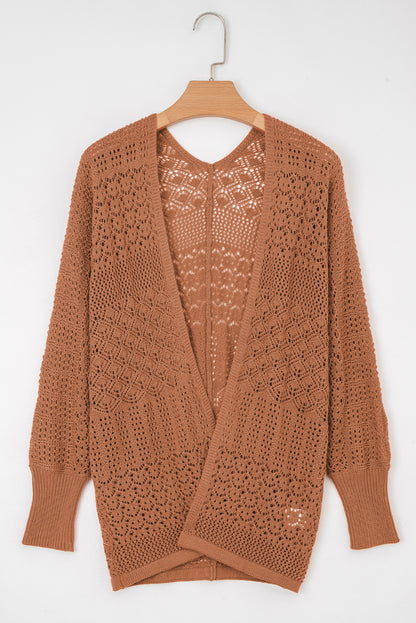 Charming Crochet Open Front Cardigan