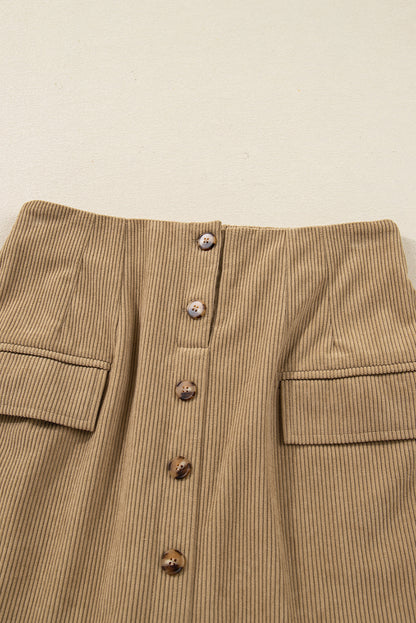 Brandi Corduroy Buttoned Mini Skirt