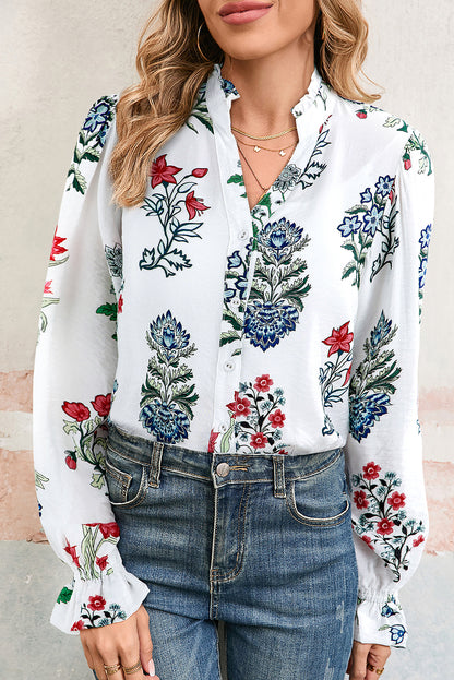 Beth Unique Floral Print Blouse