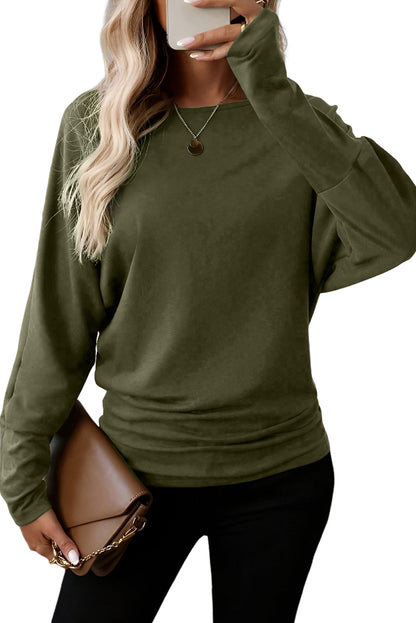 Autumn Solid Dolman Sleeve Top