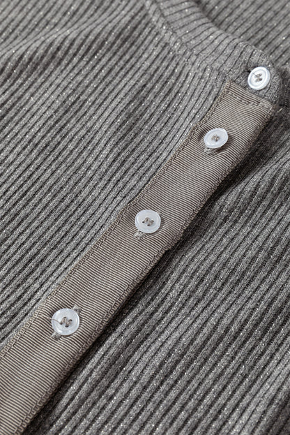 Button Me Up Fitted Ribbed Sweater