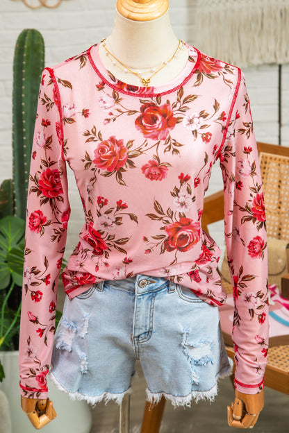 Donna Bouquet Mesh Long Sleeve