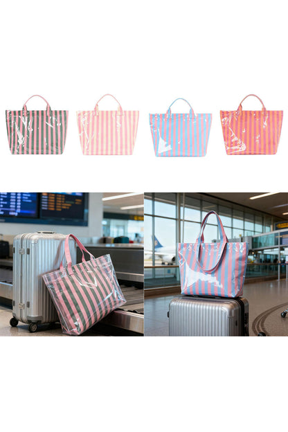 Glossy Summer Beach Vinyl Large Tote Bag