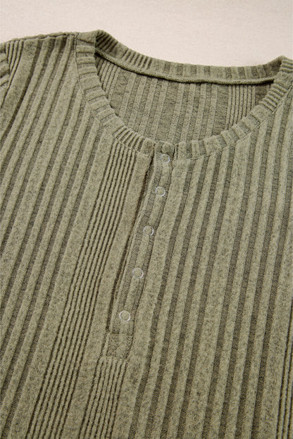 Lauren Ribbed Knit Henley