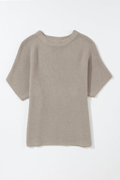 Dolman Mock Neck Short Sleeve Sweater