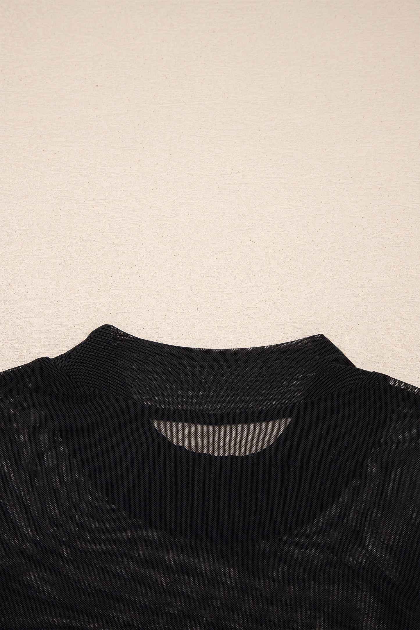 Jenna Sheer Mesh Contrast Cap Sleeve Top