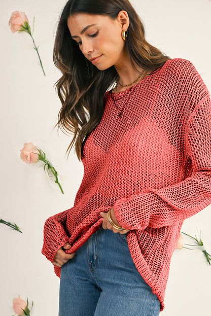 Lynne Crochet Drop Shoulder Sweater