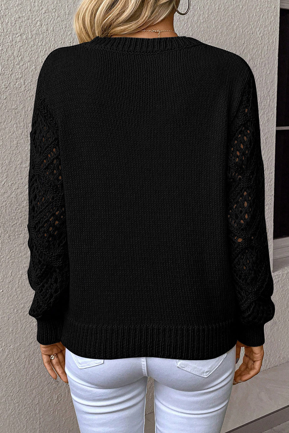 Daphne Crochet Sleeve Sweater