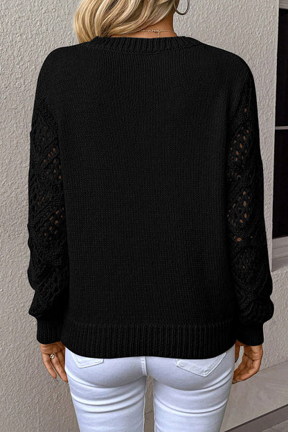 Daphne Crochet Sleeve Sweater
