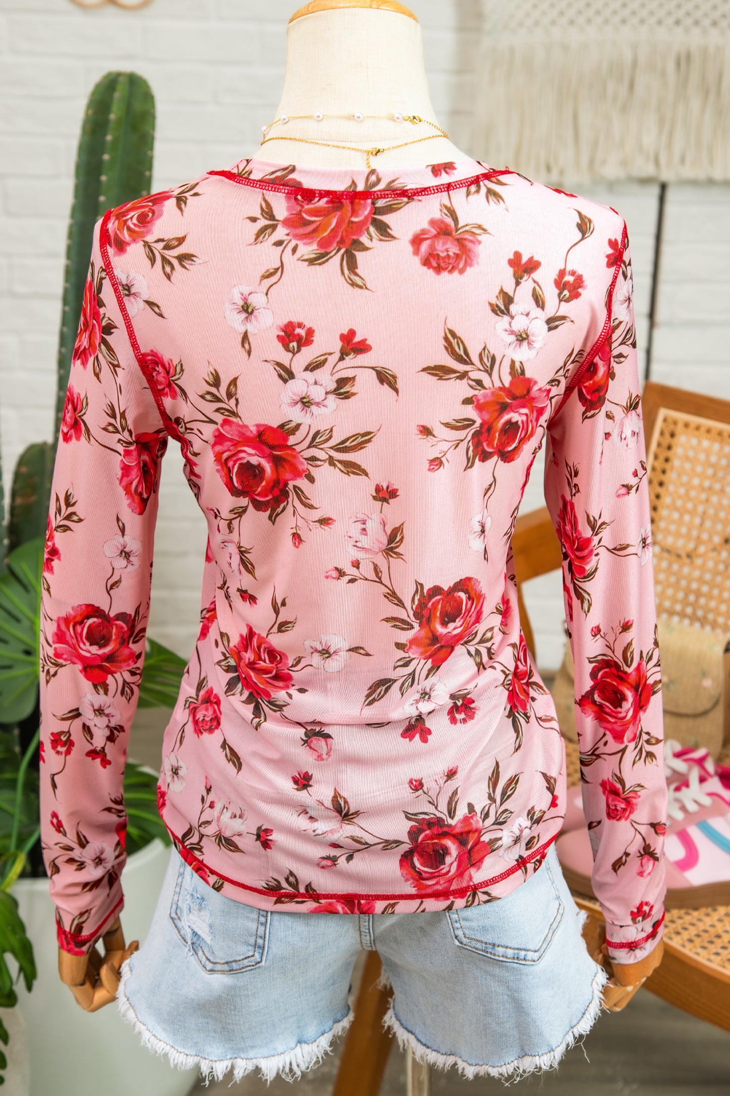 Donna Bouquet Mesh Long Sleeve