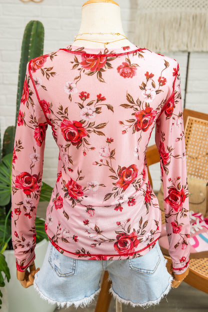Donna Bouquet Mesh Long Sleeve