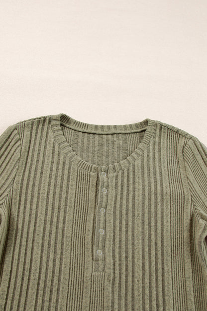 Lauren Ribbed Knit Henley