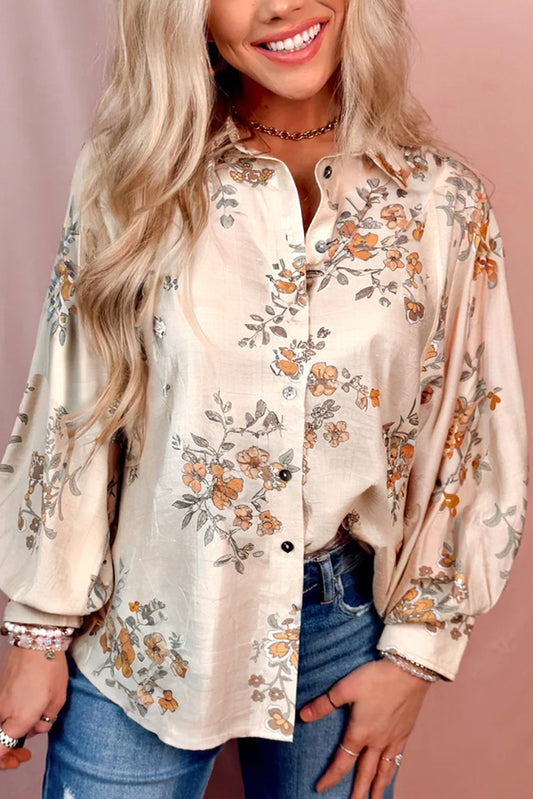 Precious Floral Button Down Blouse