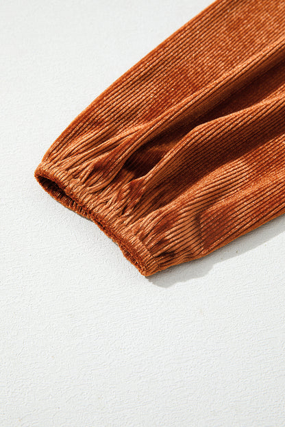 Terracotta Velvet Corduroy Top