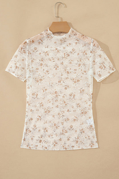 Ruth Short Sleeve Floral Mesh Top