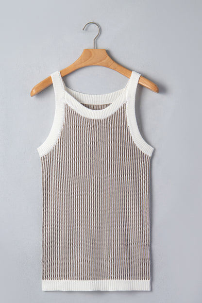 Alana Constrast Trim Ribbed Knit Tank