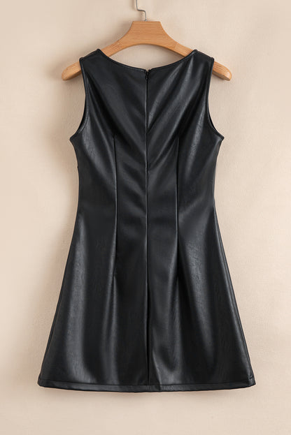Anniversary Faux Leather Mini Dress
