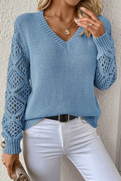Daphne Crochet Sleeve Sweater