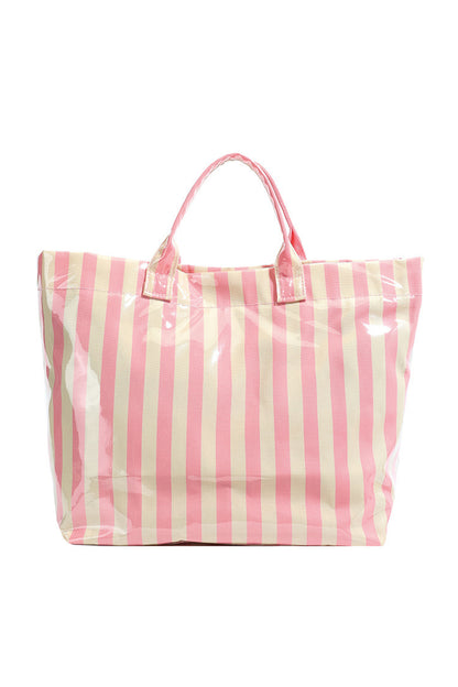 Glossy Summer Beach Vinyl Large Tote Bag