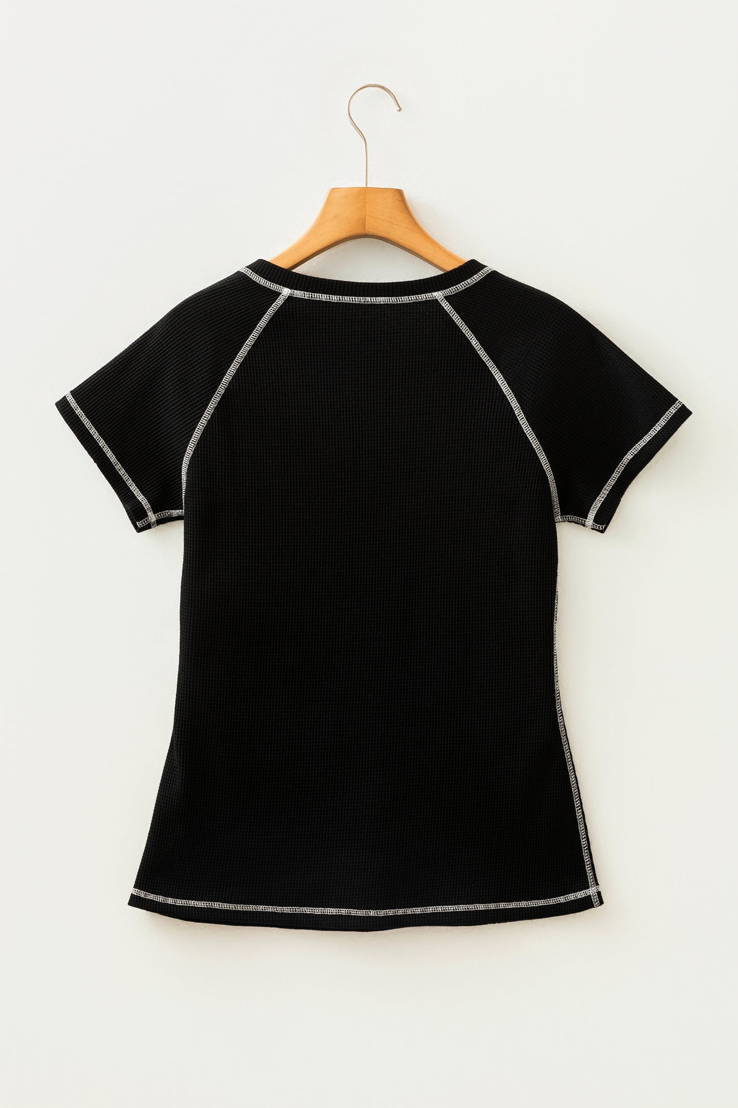 Mia Textured Contrast Trim Tee