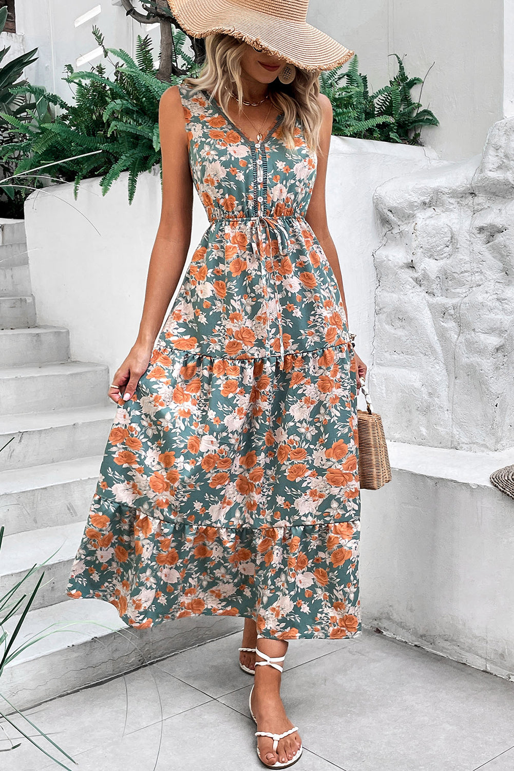 Josefina Floral Sleeveless Maxi Dress