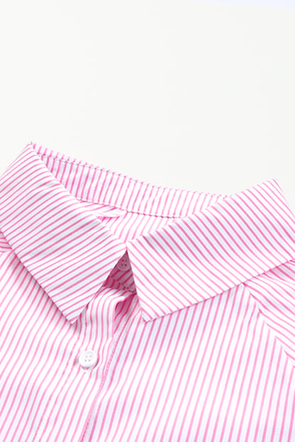 Sagamore Buttoned Striped Shirred Cuff Blouse