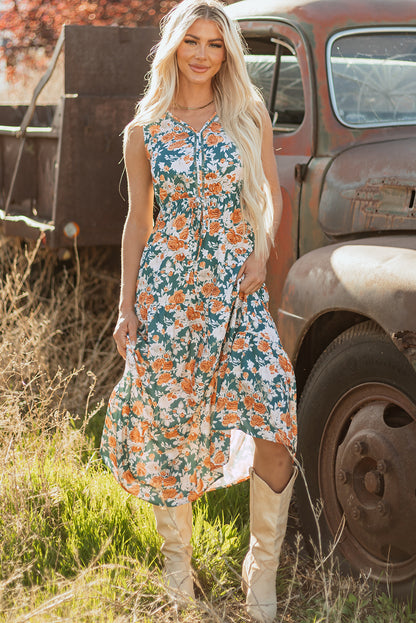 Josefina Floral Sleeveless Maxi Dress