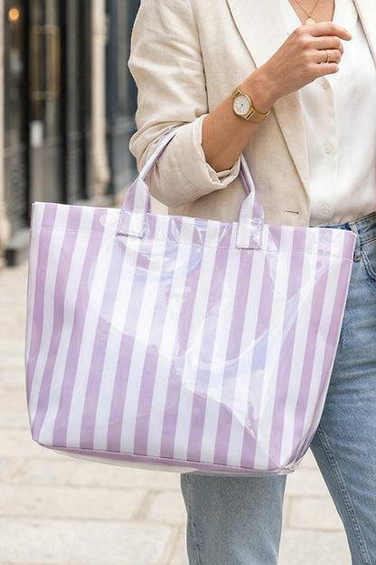 Glossy Summer Beach Vinyl Large Tote Bag