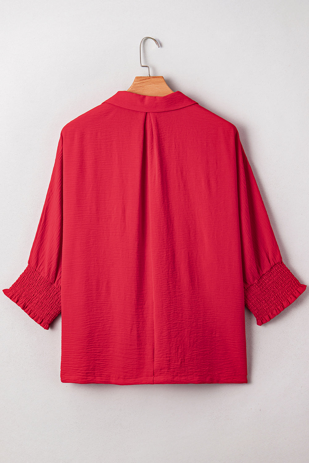 Curvy Erica Red Collared Tunic Blouse