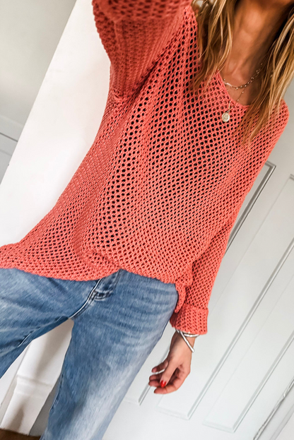 Lynne Crochet Drop Shoulder Sweater