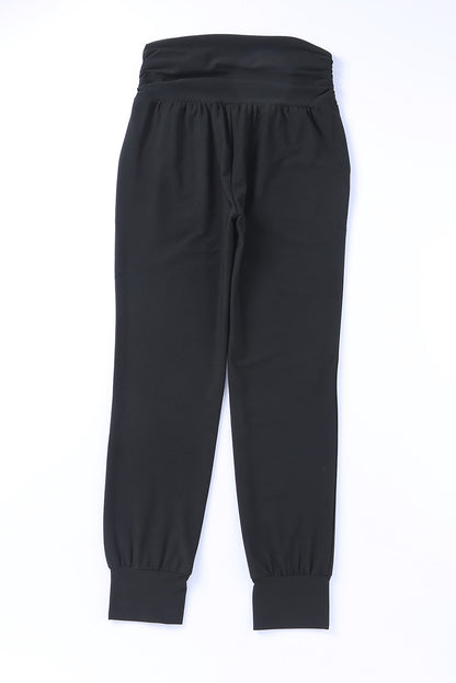 Pleated Waistband Jogger Leggings