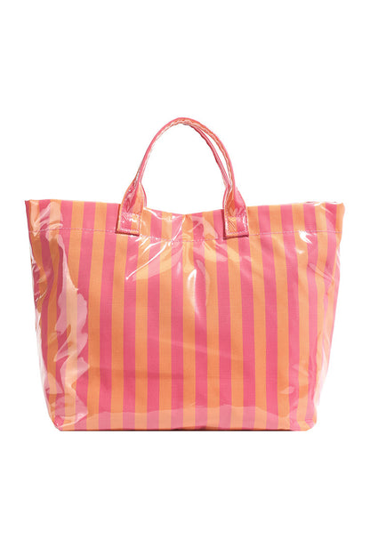 Glossy Summer Beach Vinyl Large Tote Bag