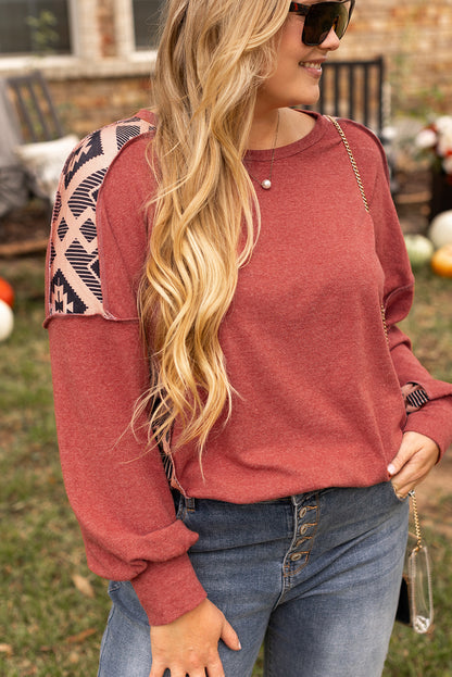 Curvy Aztec Patchwork Sweater