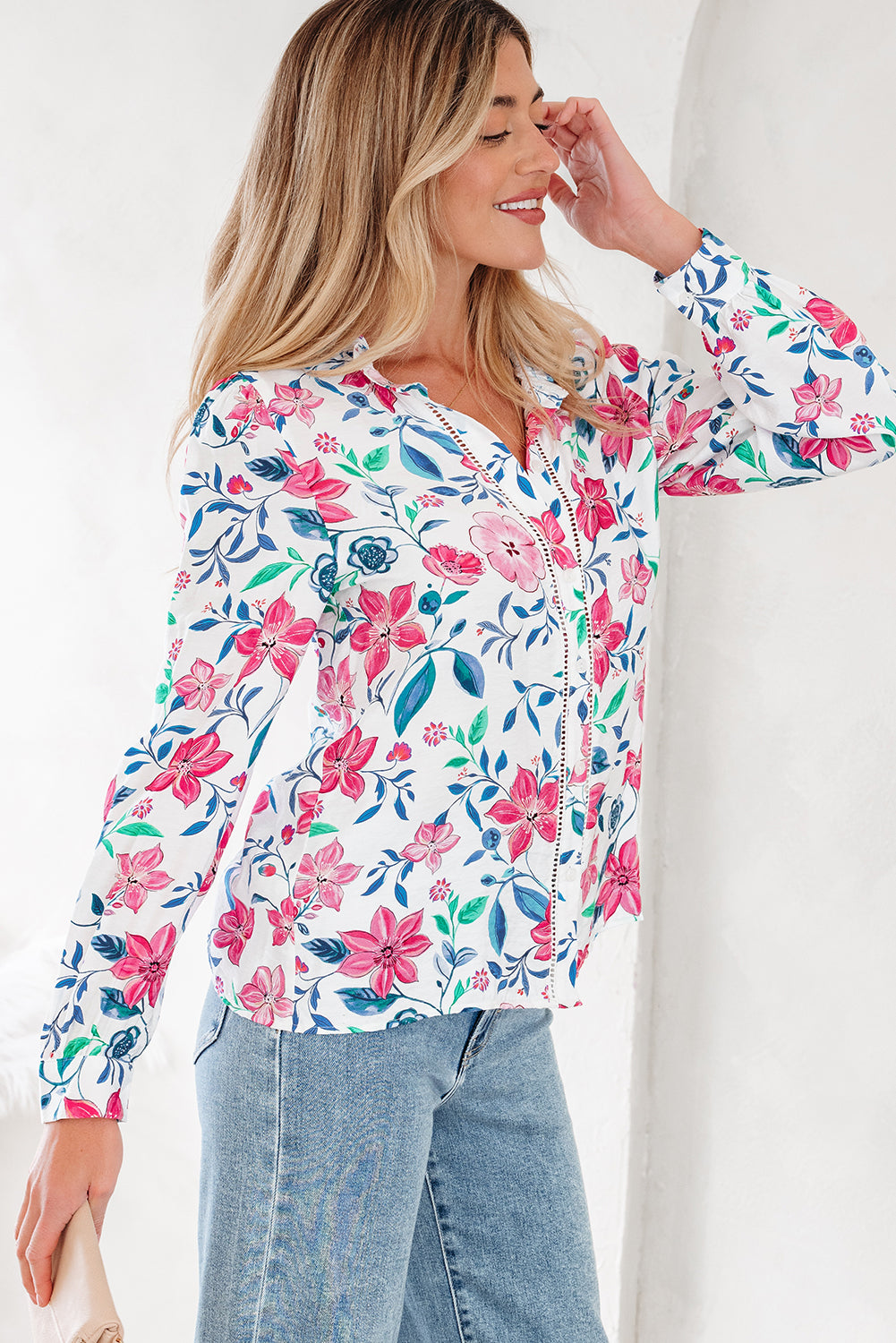 Dreamy Floral Button Down Blouse