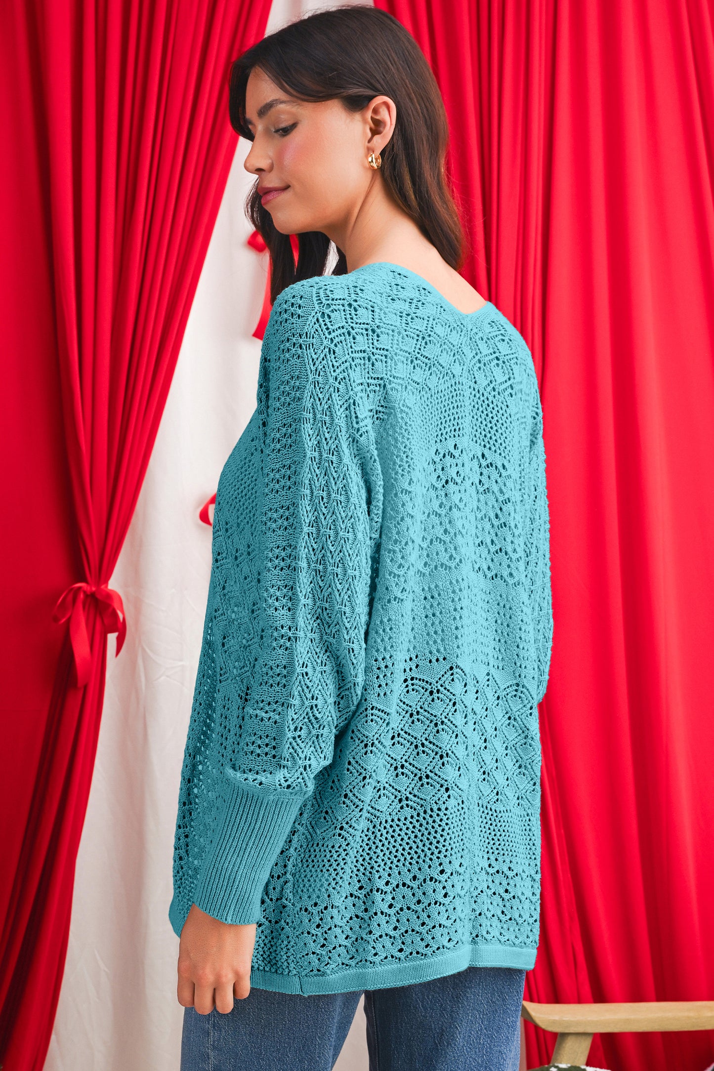 Charming Crochet Open Front Cardigan