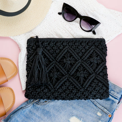 Darling Macrame Tassel Clutch
