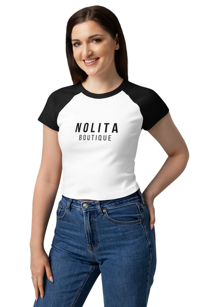 NOLITA Women’s Micro Rib Raglan Baby Tee