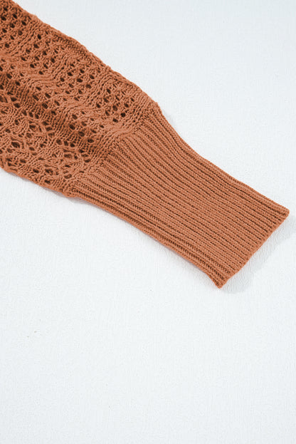 Charming Crochet Open Front Cardigan