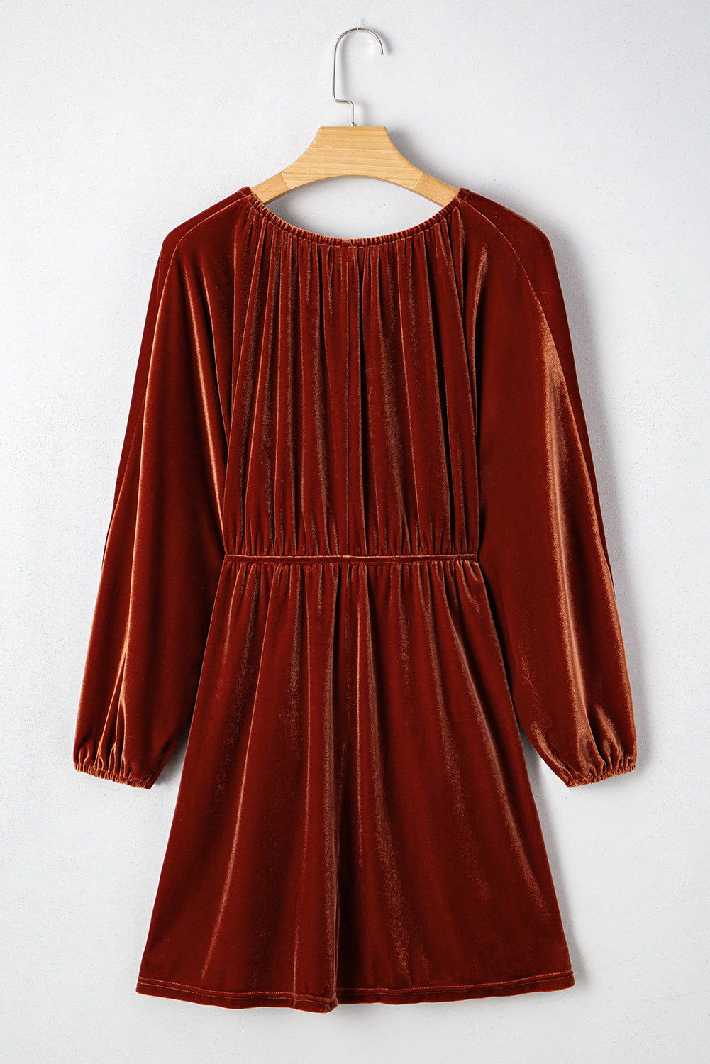 Miranda Velvet V Neck Long Sleeve Dress