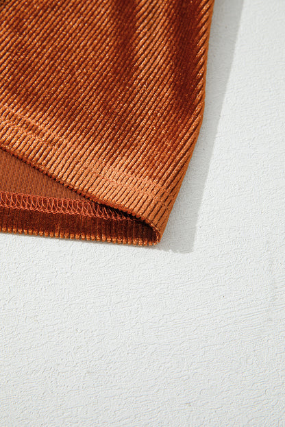 Terracotta Velvet Corduroy Top